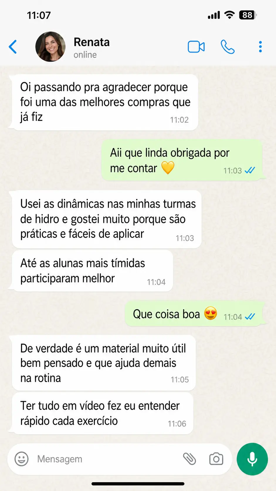 Depoimento WhatsApp